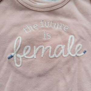 Rabbit Bear The Future is Female Onesie size 6 to 9 months
